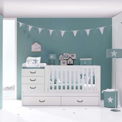 Cama cuna con cajones de rodachines