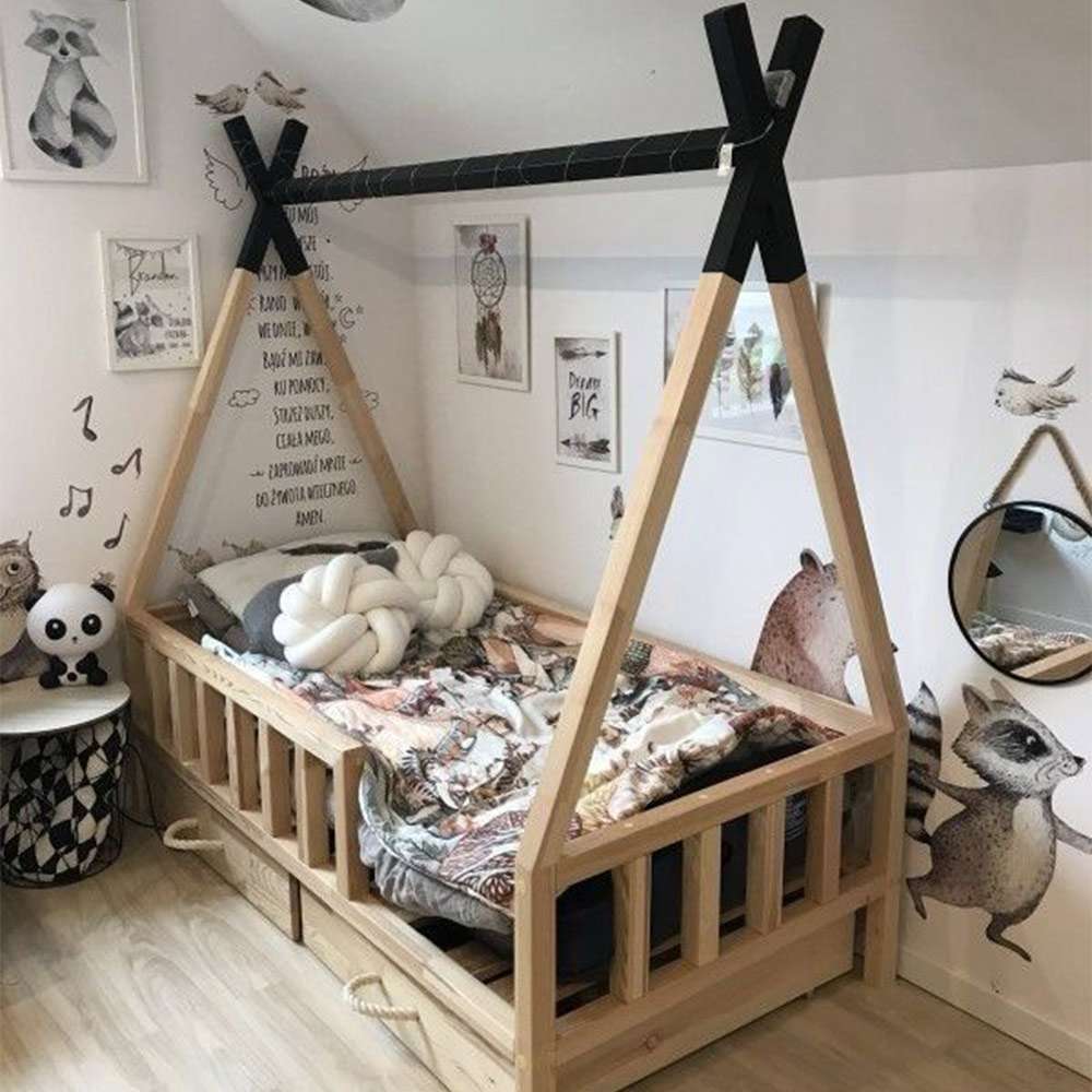 Cama Montesori tipo Teepee